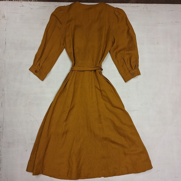 & Other Stories Yellow Button Down Linen Dress - Picture 2 of 4